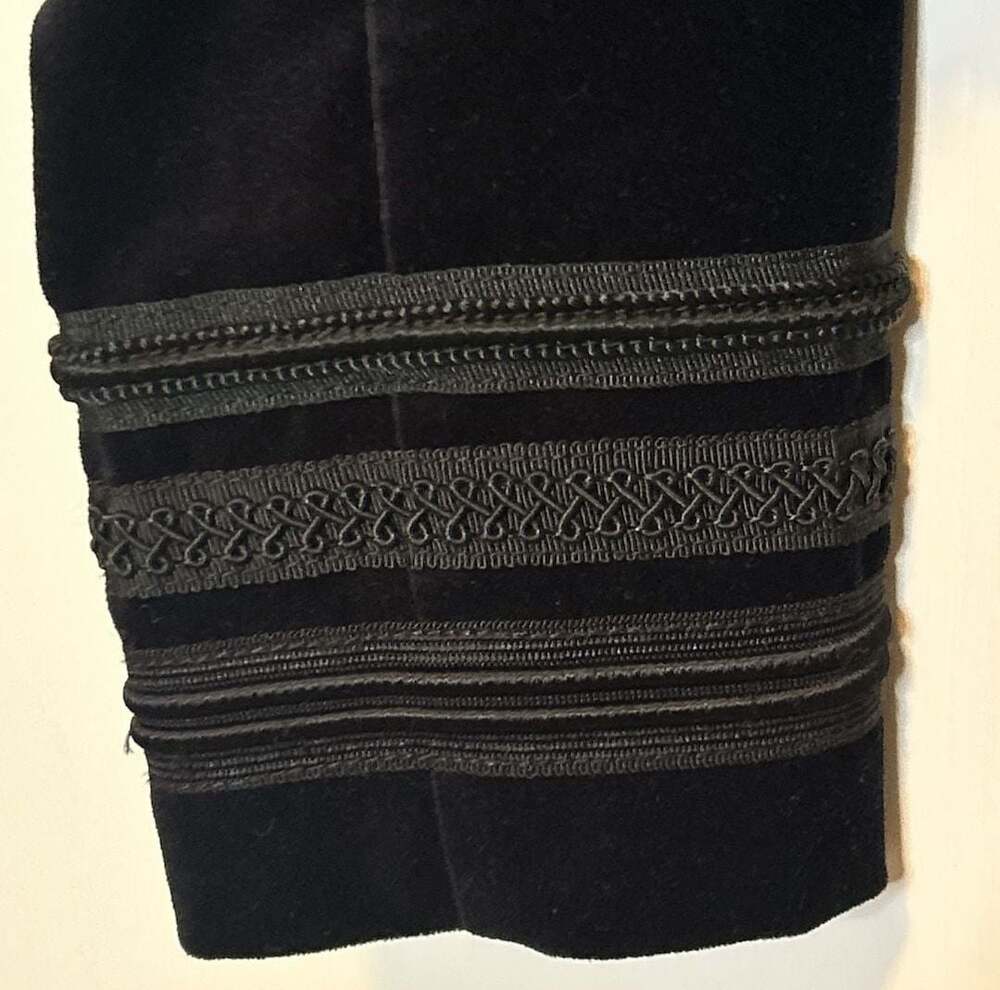 Torrid Black Velvet Military Style Jacket with Gold Button Details - Picture 9 of 11